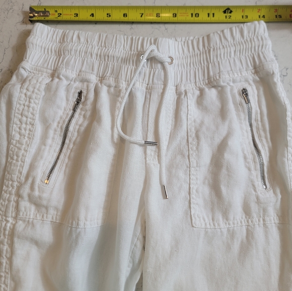 Athleta Cabo 100% Linen  Wide Leg Pants White size 6 - Picture 4 of 10